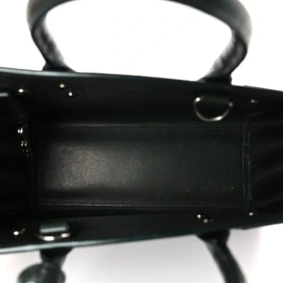 SAINT LAURENT Calfskin Crocodile Embossed Nano Sac De Jour Dark Green - Picture 8 of 10